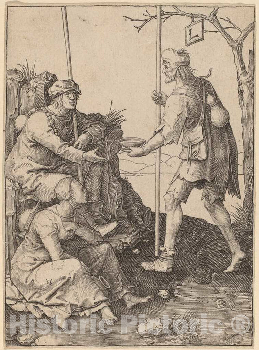 Art Print : Lucas Van Leyden, The Beggars, c. 1510 - Vintage Wall Art