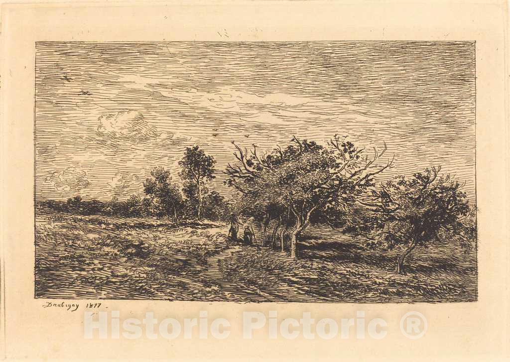Art Print : Charles-FranÃ§ois Daubigny, Apple Trees in Auvers (Pommiers a Auvers), 1877 - Vintage Wall Art
