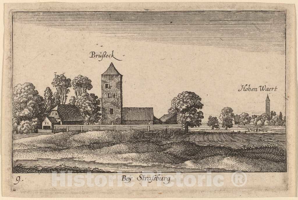 Art Print : Wenceslaus Hollar, Strasbourg, 1635 - Vintage Wall Art