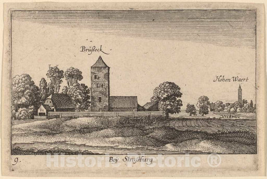 Art Print : Wenceslaus Hollar, Strasbourg, 1635 - Vintage Wall Art