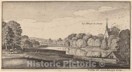 Art Print : Wenceslaus Hollar, Near Albury, 1645 - Vintage Wall Art