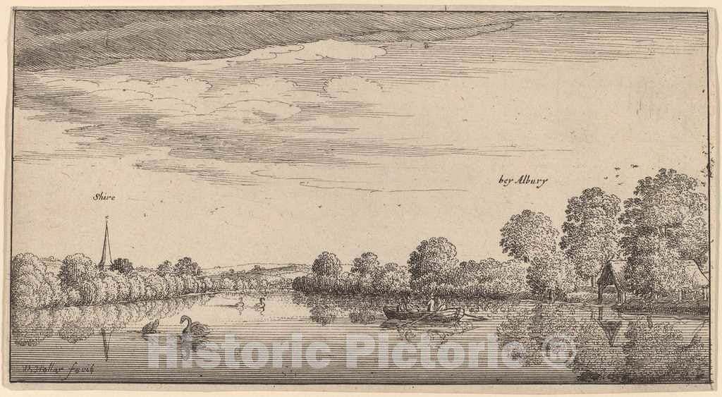 Art Print : Wenceslaus Hollar, Albury, 1645 - Vintage Wall Art