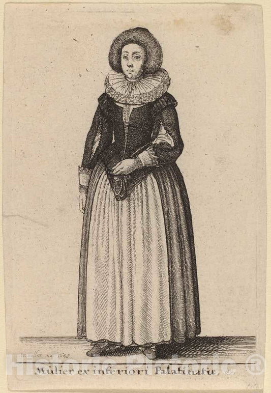 Art Print : Wenceslaus Hollar, Mulier ex inferiori Palainatu, 1643 - Vintage Wall Art
