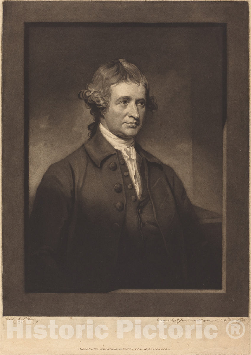 Art Print : Jones After Romney, Edmund Burke, 1790 - Vintage Wall Art