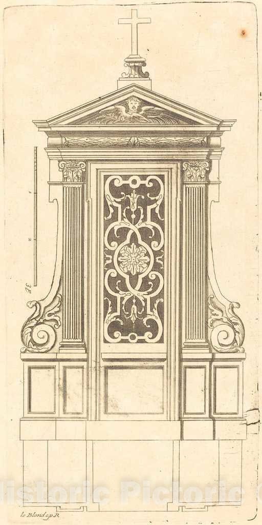 Art Print : Jean Le Blond, Plan et Elevation des Plus Beaux confessionnaux de Paris, tres fidelemant mesure, 1688 - Vintage Wall Art