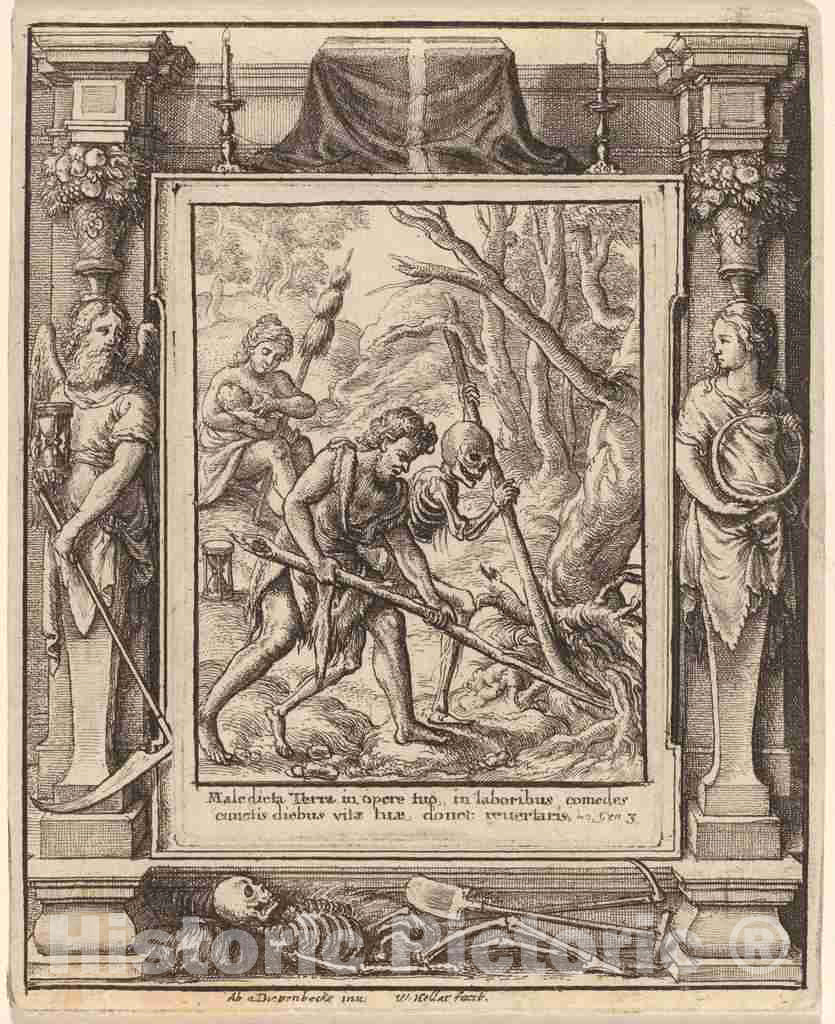 Art Print : Hollar After Holbein The Younger, When Adam Delved, 1651 - Vintage Wall Art