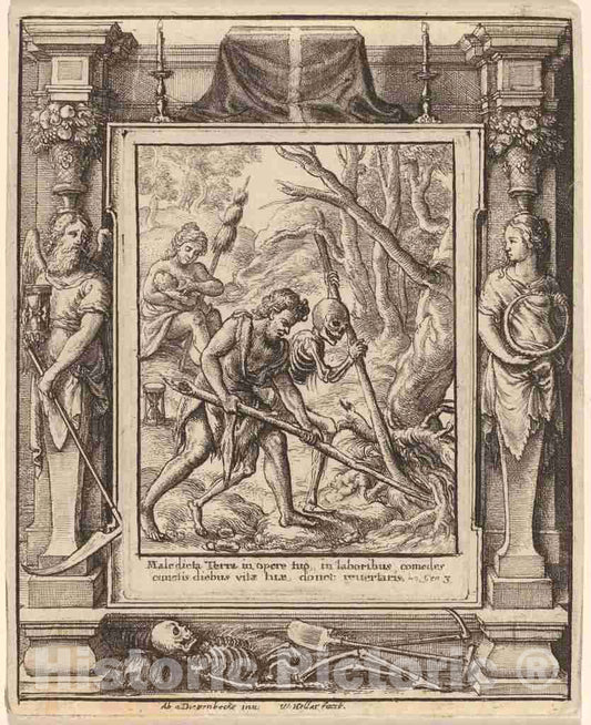 Art Print : Hollar After Holbein The Younger, When Adam Delved, 1651 - Vintage Wall Art