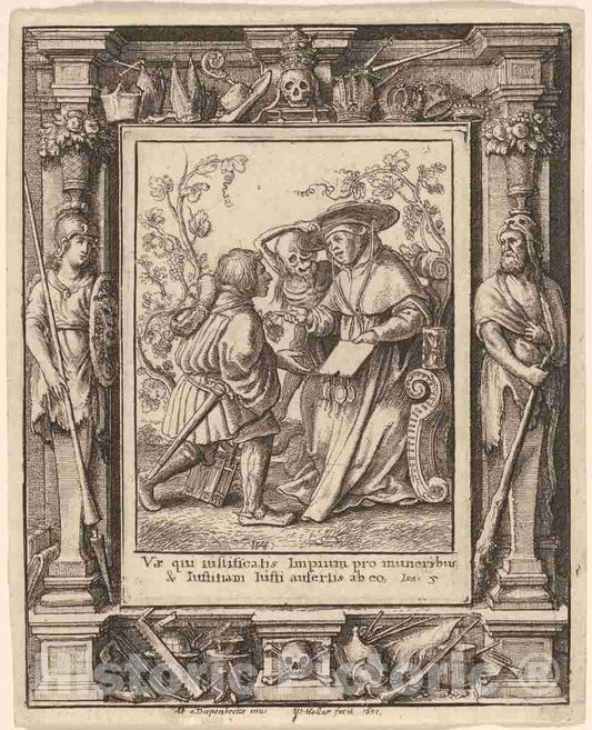 Art Print : Hollar After Holbein The Younger, Cardinal, 1651 - Vintage Wall Art