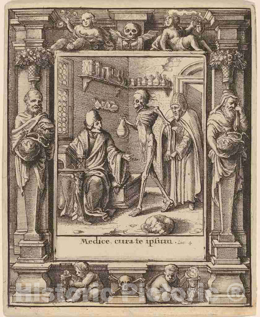 Art Print : Hollar After Holbein The Younger, Doctor, 1651 - Vintage Wall Art