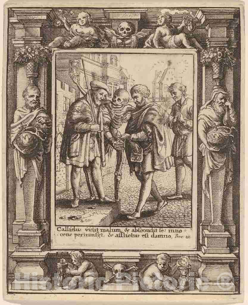 Art Print : Hollar After Holbein The Younger, Advocate, 1651 - Vintage Wall Art