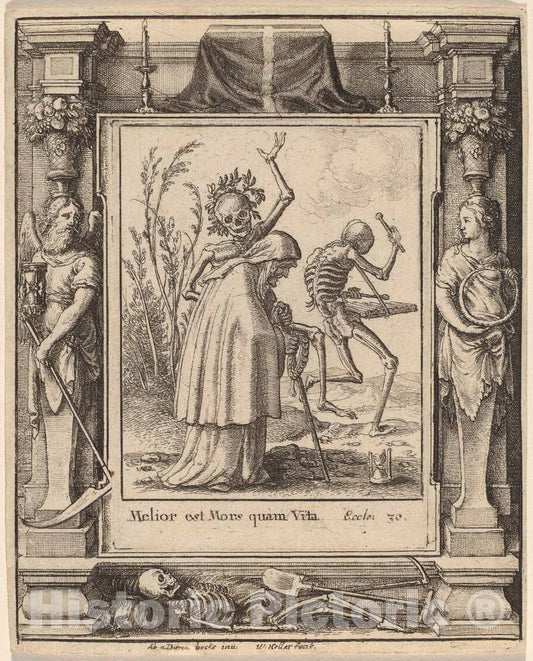 Art Print : Hollar After Holbein The Younger, Old Woman, 1651 - Vintage Wall Art