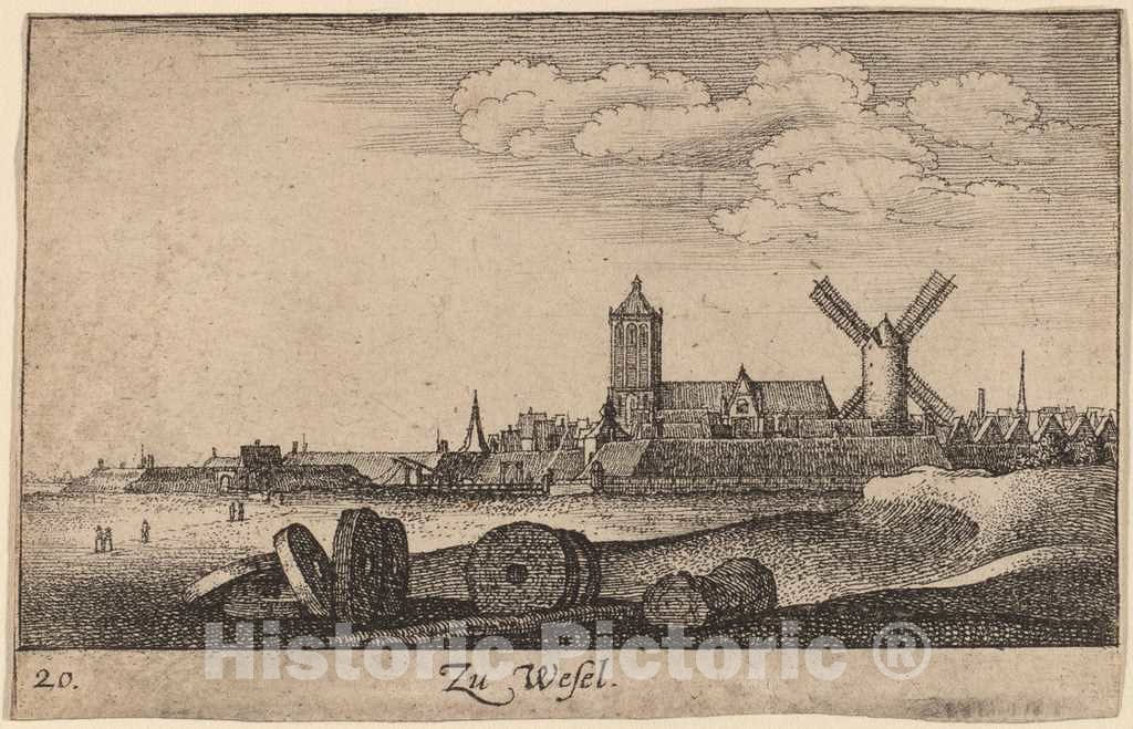 Art Print : Wenceslaus Hollar, Wesel, 1635 - Vintage Wall Art