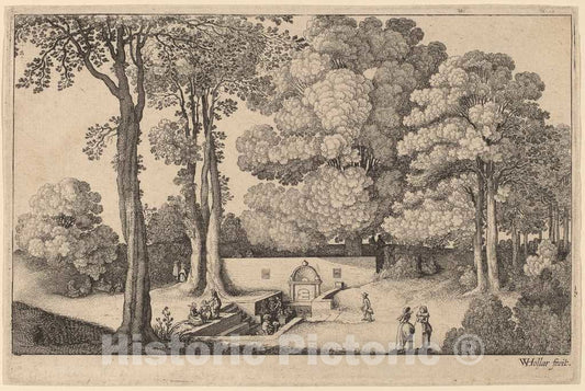 Art Print : Wenceslaus Hollar, The Mineral Spring - Vintage Wall Art