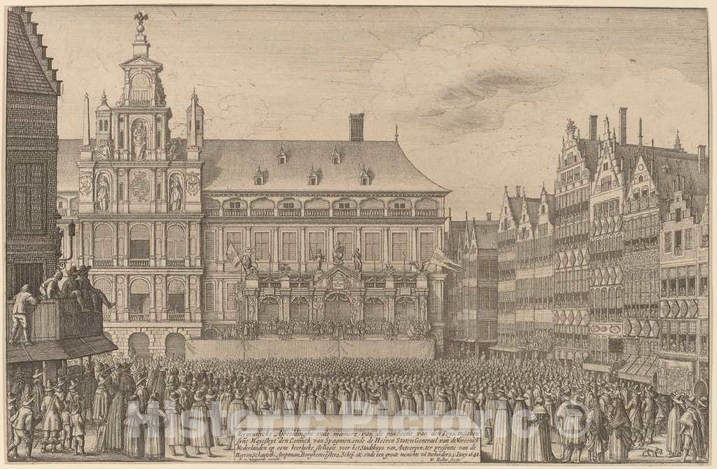 Art Print : Wenceslaus Hollar, The Peace of Munster, 1641 - Vintage Wall Art