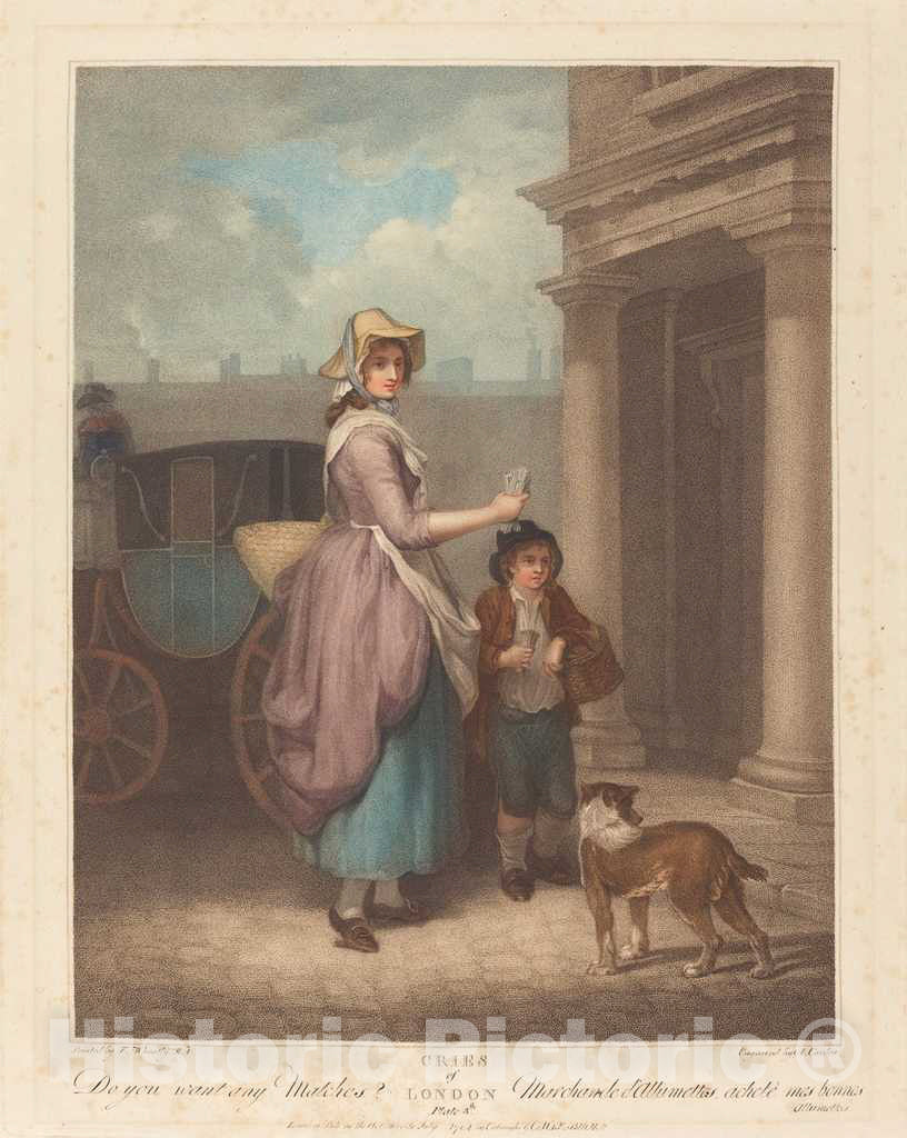 Art Print : Cardon After Wheatley, Do You Want Any Matches?, 1794 - Vintage Wall Art