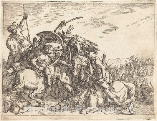 Art Print : Johann Wilhelm Baur, Capricci di varie battaglie, 1635 - Vintage Wall Art