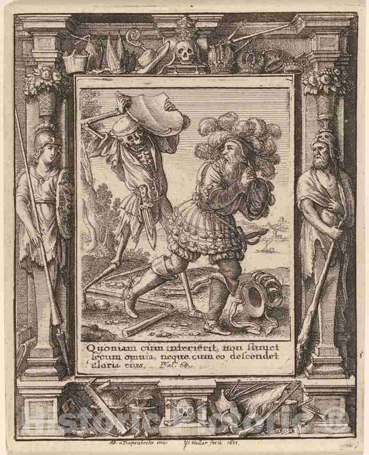 Art Print : Hollar After Holbein The Younger, Count, 1651 - Vintage Wall Art