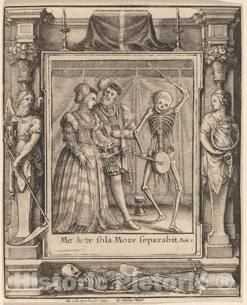 Art Print : Hollar After Holbein The Younger, Bridal Pair, 1651 - Vintage Wall Art