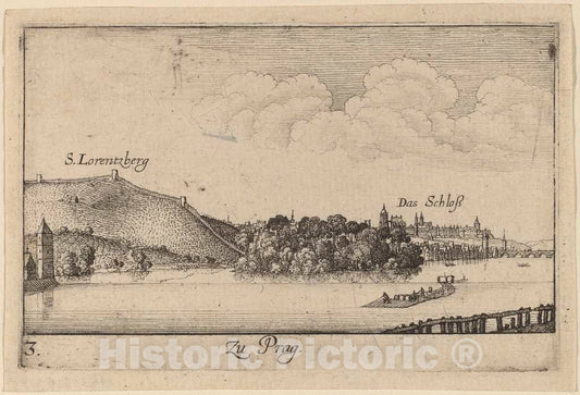 Art Print : Wenceslaus Hollar, Prague, 1635 - Vintage Wall Art