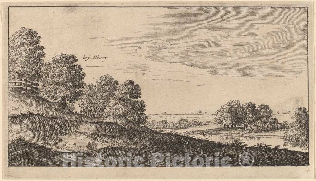 Art Print : Wenceslaus Hollar, Albury, 1645 - Vintage Wall Art