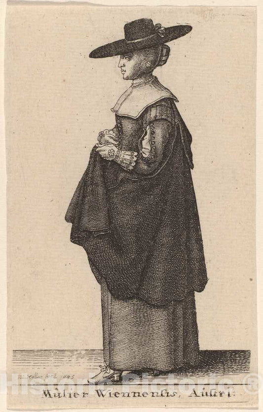 Art Print : Wenceslaus Hollar, Mulier Wiennensis Austri, 1643 - Vintage Wall Art