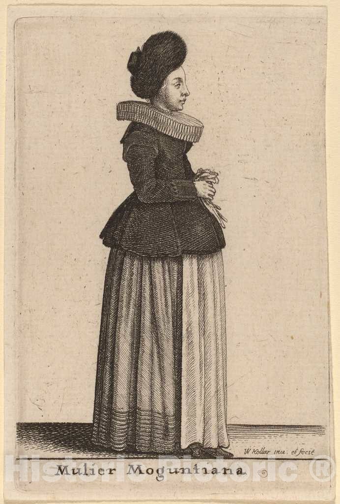 Art Print : Wenceslaus Hollar, Mulier Moguntiana - Vintage Wall Art