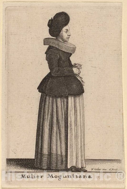 Art Print : Wenceslaus Hollar, Mulier Moguntiana - Vintage Wall Art
