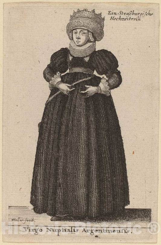 Art Print : Wenceslaus Hollar, Virgo Nuptialis Argentinensis - Vintage Wall Art