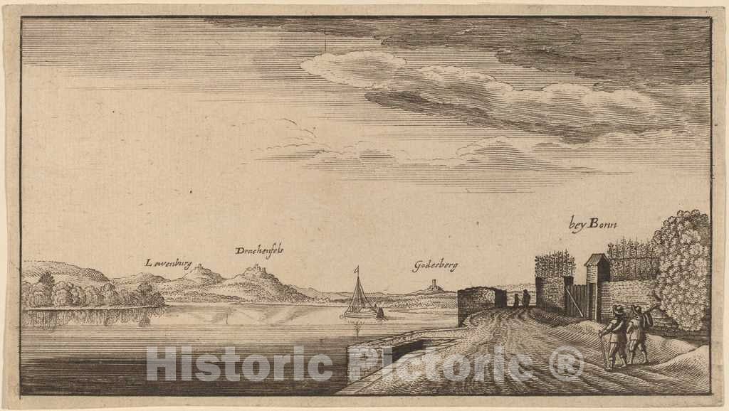 Art Print : Hollar, View of Lewenberg - Vintage Wall Art