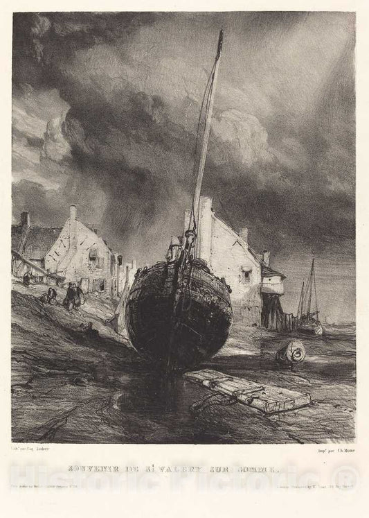 Art Print : EugÃ¨ne Isabey, Souvenir de St. ValÃ©ry sur Somme, 1833 - Vintage Wall Art