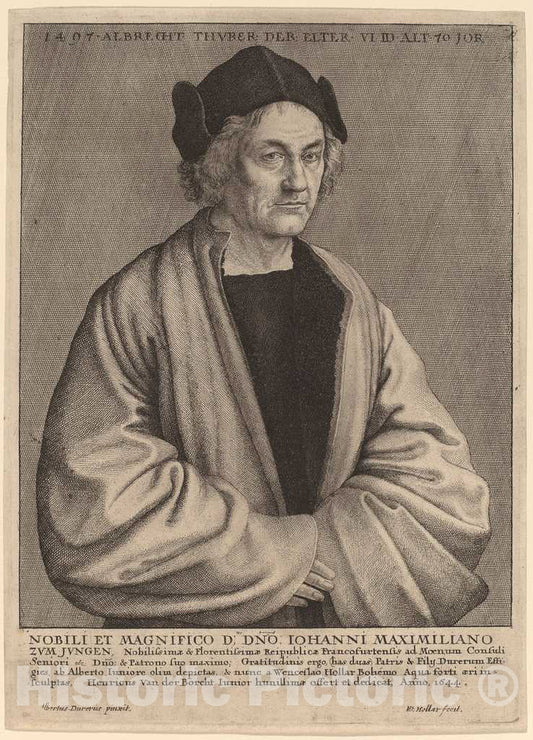 Art Print : Hollar After Albrecht DÃ¼rer, Albrecht Durer's Father, 1644 - Vintage Wall Art