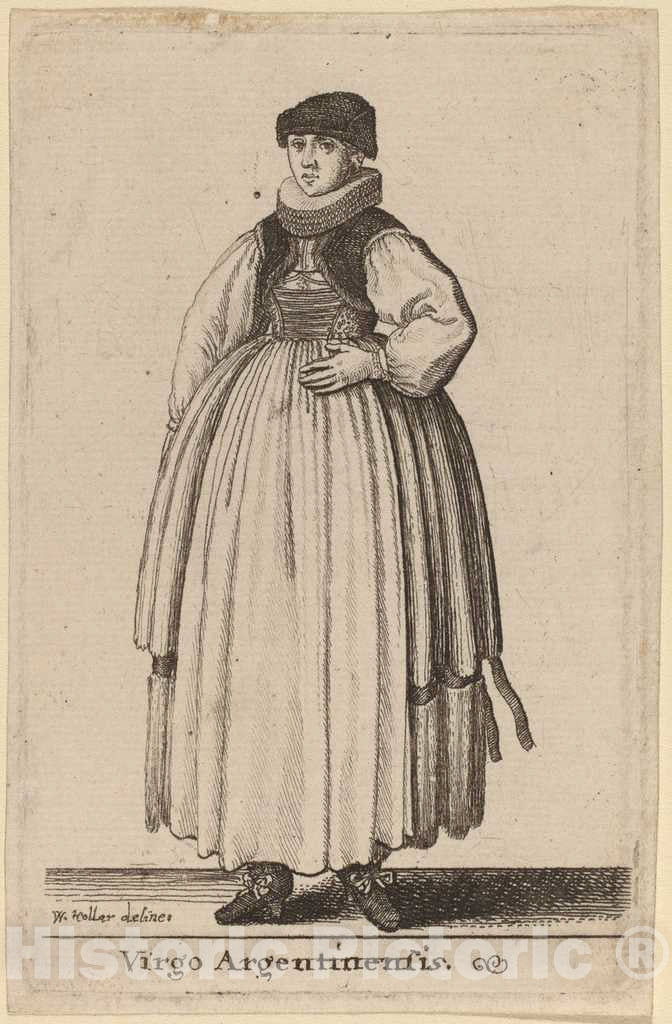 Art Print : Wenceslaus Hollar, Virgo Argentinensis - Vintage Wall Art
