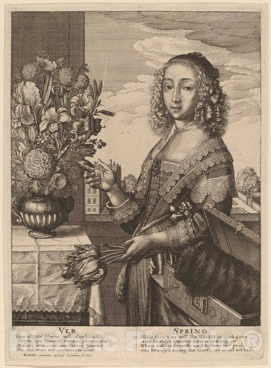 Art Print : Wenceslaus Hollar, Spring, 1641 - Vintage Wall Art