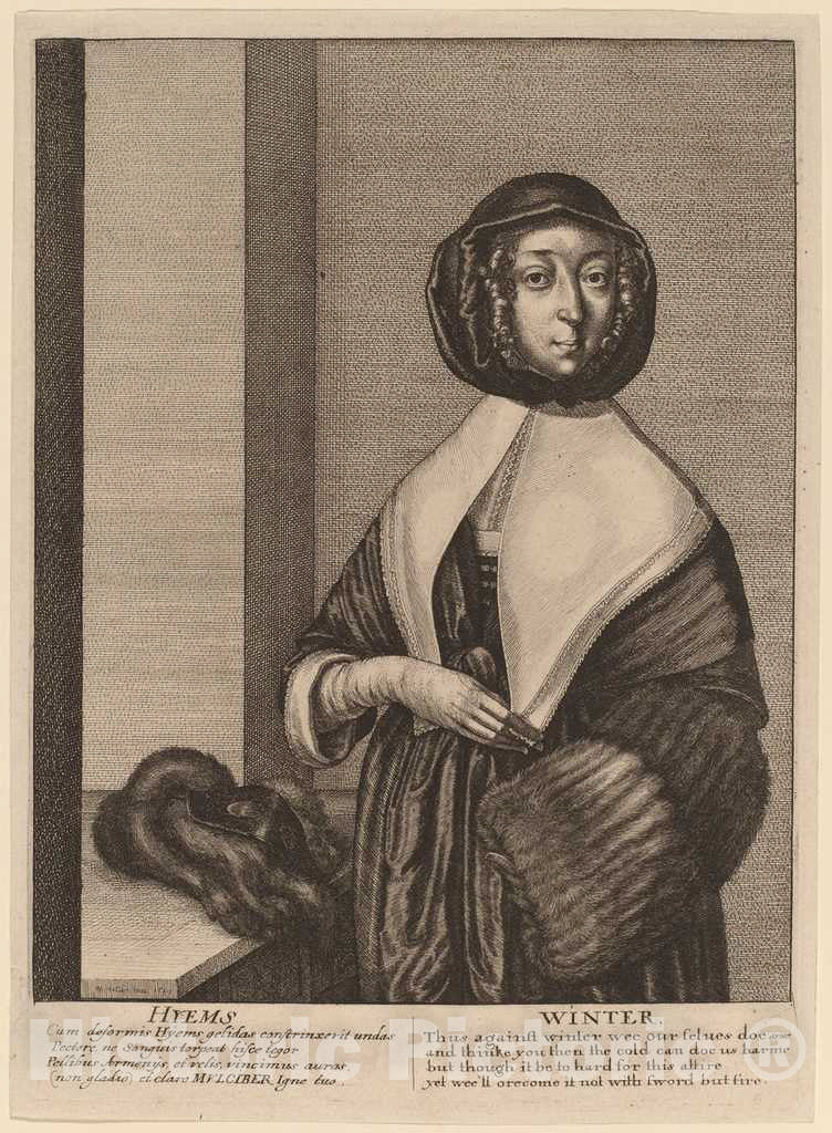 Art Print : Wenceslaus Hollar, Winter, 1641 - Vintage Wall Art