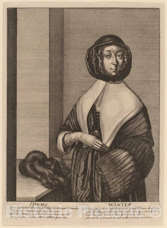 Art Print : Wenceslaus Hollar, Winter, 1641 - Vintage Wall Art