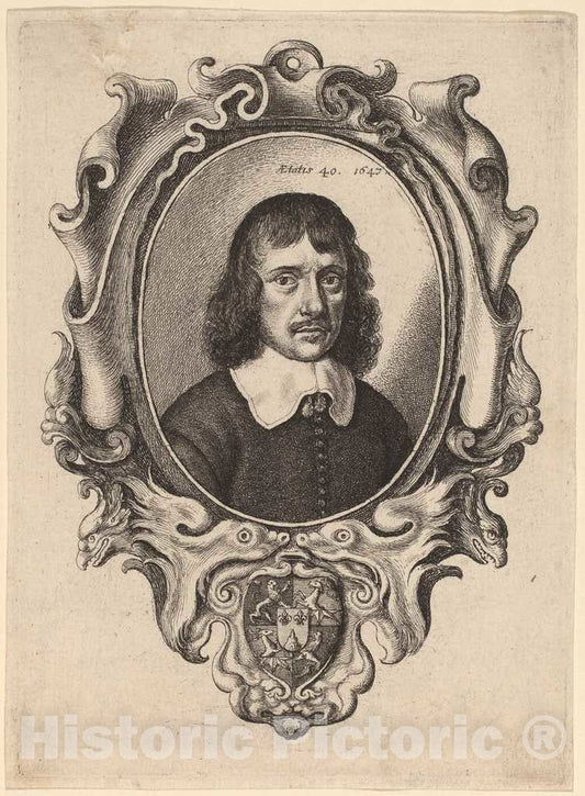 Art Print : Wenceslaus Hollar, Self-Portrait, 1647 - Vintage Wall Art