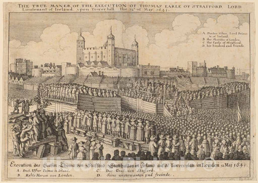 Art Print : Wenceslaus Hollar, Execution of Thomas Wentworth, 1641 - Vintage Wall Art
