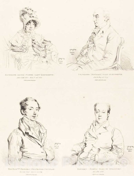 Art Print : Dominique Ingres, Sylvester (Douglas) Lord Glenbervie; Katherine Anne (North) Glenbervie, 1815 - Vintage Wall Art