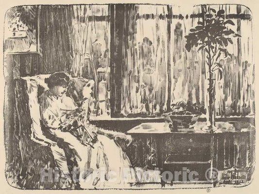Art Print : Childe Hassam, The Broad Curtain, 1918 - Vintage Wall Art