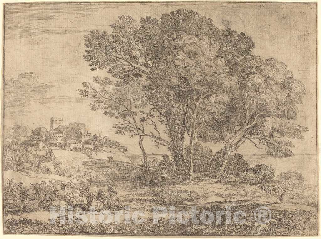 Art Print : Claude Lorrain, The Goatherd (Le chevrier), 1663 - Vintage Wall Art