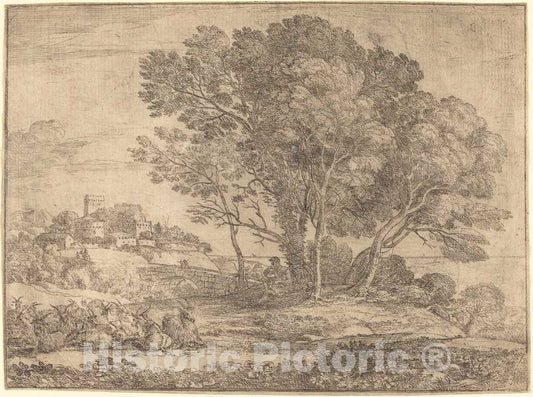 Art Print : Claude Lorrain, The Goatherd (Le chevrier), 1663 - Vintage Wall Art