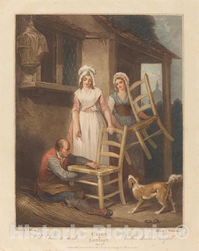 Art Print : Vendramini After Francis Wheatley, Old Chairs to Mend, 1795 - Vintage Wall Art
