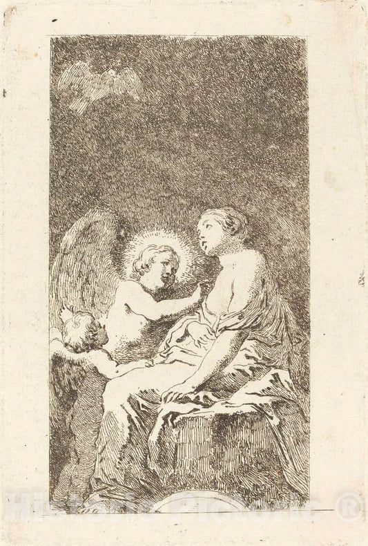 Art Print : Fragonard After Marco Cardisco, Saint Catherine of Alexandria (Saint Catherine d'Alexandrie) - Vintage Wall Art