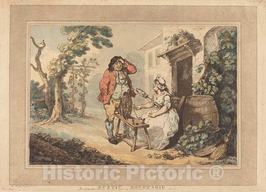 Art Print : Rowlandson, Rustic Courtship, 1785 - Vintage Wall Art