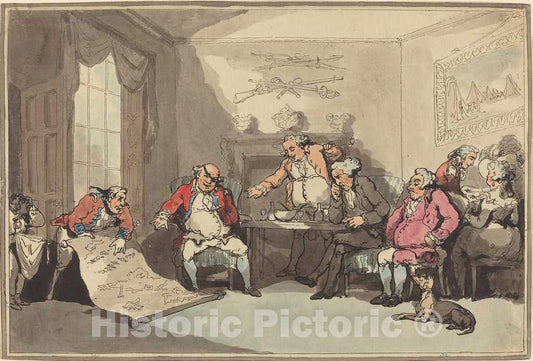 Art Print : Rowlandson, A Militia Meeting, 1799 - Vintage Wall Art