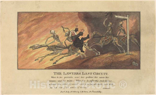 Art Print : Rowlandson, The Lawyers Last Circuit, 1802 - Vintage Wall Art