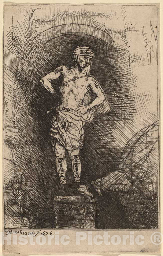 Art Print : Rembrandt, The Image Seen by Nebuchadnezzar, 1655 - Vintage Wall Art