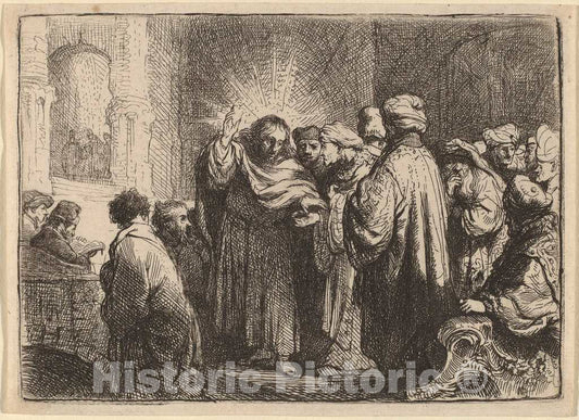 Art Print : Rembrandt, The Tribute Money, c. 1635 - Vintage Wall Art