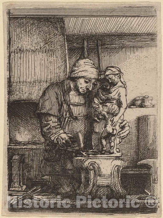 Art Print : Rembrandt, The Goldsmith, 1655 - Vintage Wall Art