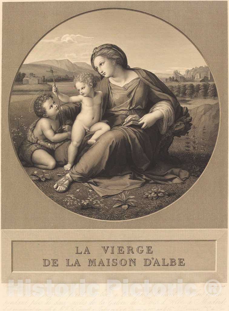 Art Print : Desnoyers After Raphael, The Alba Madonna - Vintage Wall Art